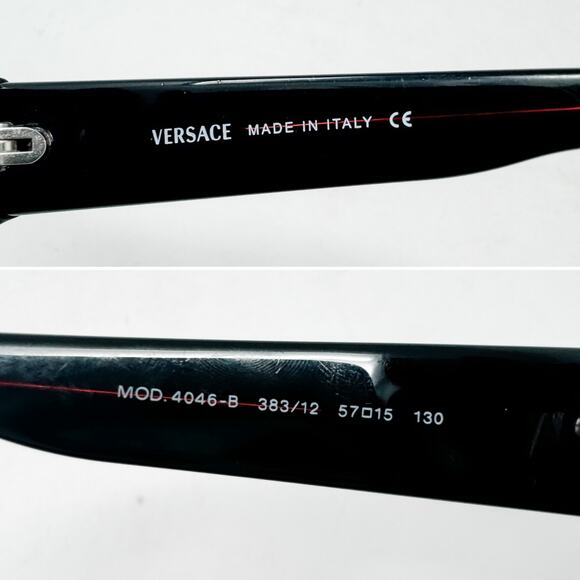 Versace Ombre Rectangle Rhinestone Logo Sunglasses w/ case red black y2k vintage - Picture 8 of 9